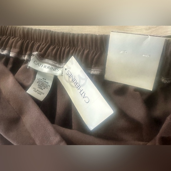 Catherines Refined Fit Wide Leg Brown Pants Size 0X (14-16W) - Picture 4 of 6